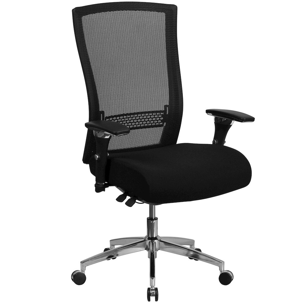 300 lb. Rated Black Mesh Multifunction Office Chair with Seat Slider. Picture 1