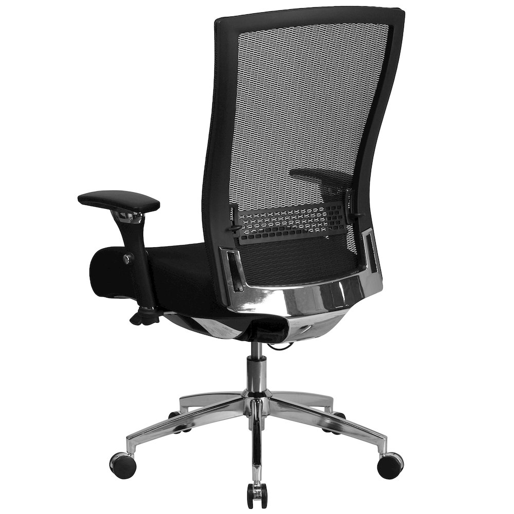 300 lb. Rated Black Mesh Multifunction Office Chair with Seat Slider. Picture 4