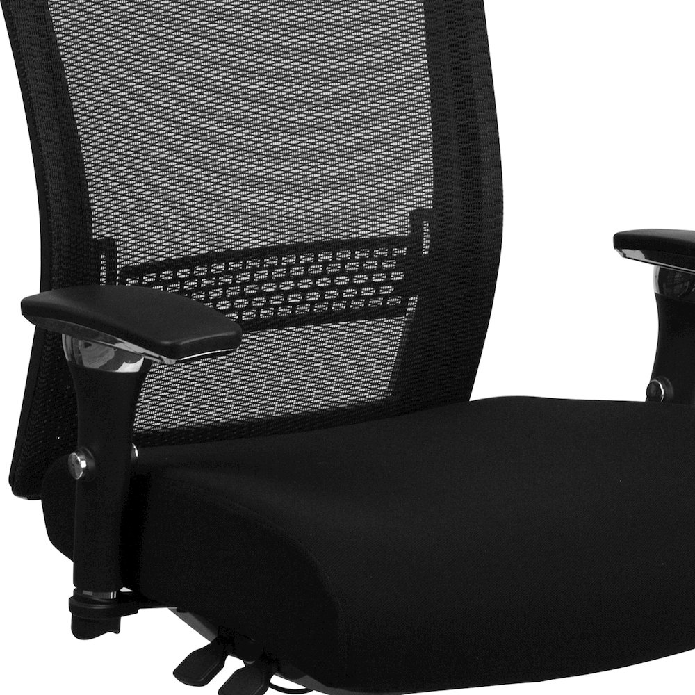 300 lb. Rated Black Mesh Multifunction Office Chair with Seat Slider. Picture 5