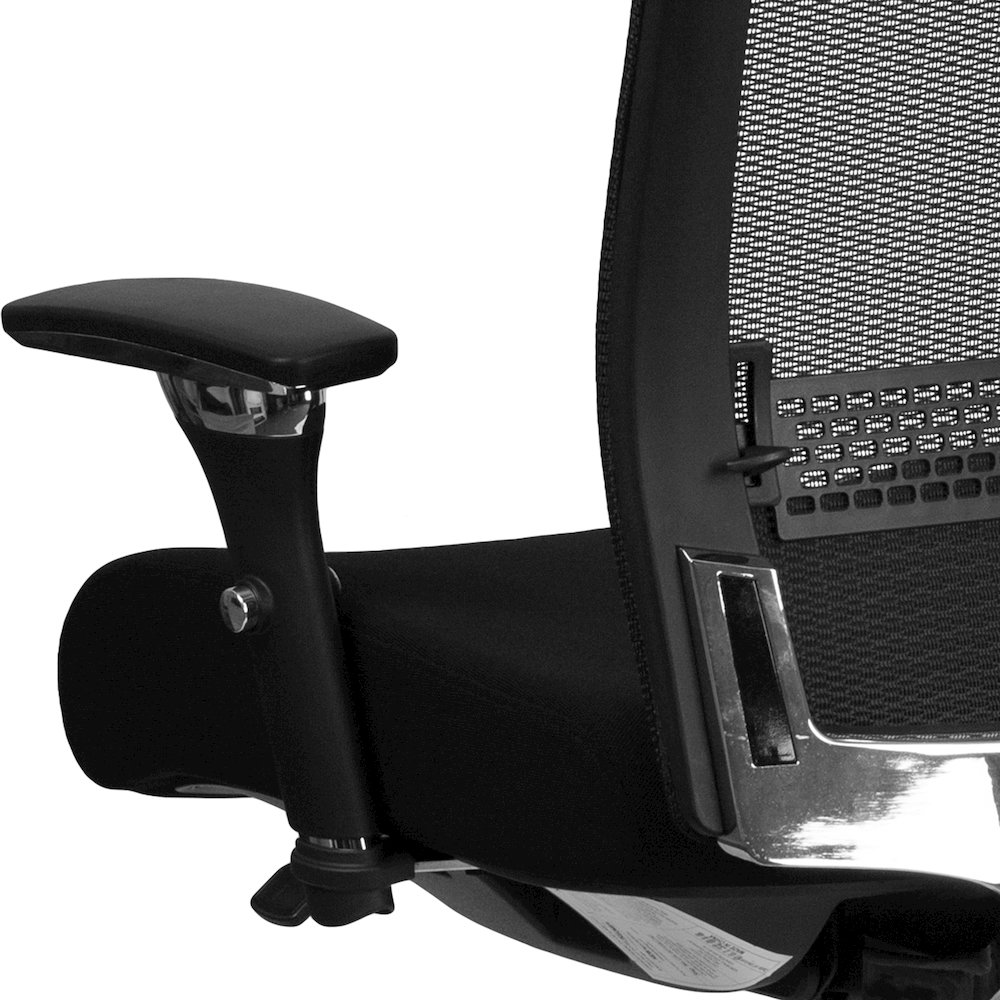 300 lb. Rated Black Mesh Multifunction Office Chair with Seat Slider. Picture 8