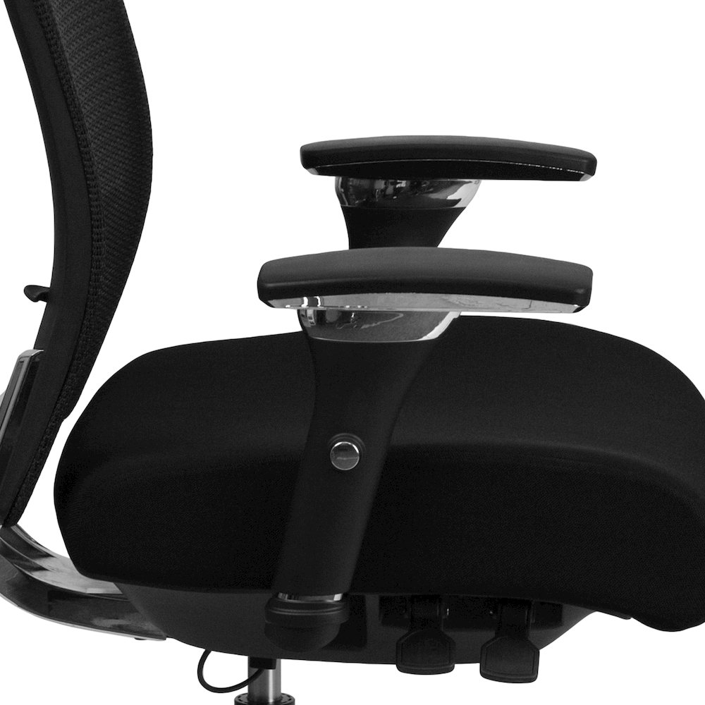 300 lb. Rated Black Mesh Multifunction Office Chair with Seat Slider. Picture 9