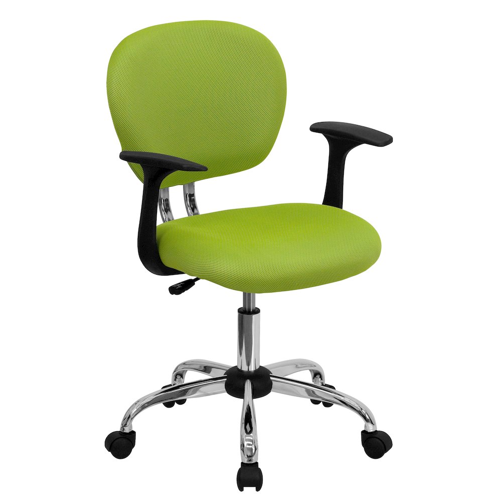 Mid-Back Apple Green Mesh Padded Swivel Task Office Chair. Picture 1