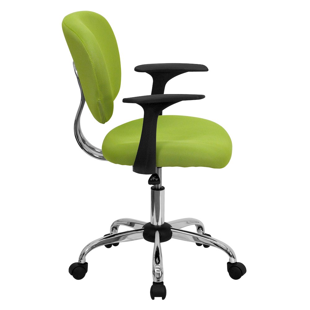 Mid-Back Apple Green Mesh Padded Swivel Task Office Chair. Picture 5