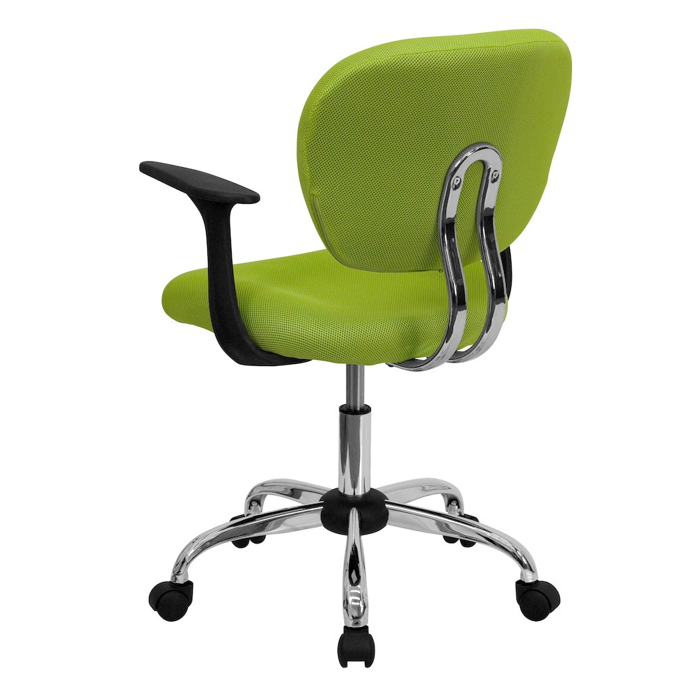 Mid-Back Apple Green Mesh Padded Swivel Task Office Chair. Picture 4