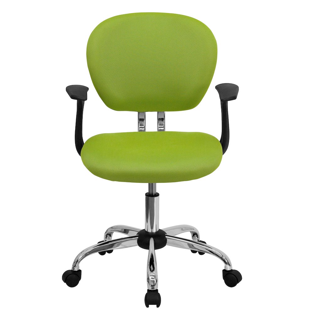 Mid-Back Apple Green Mesh Padded Swivel Task Office Chair. Picture 6