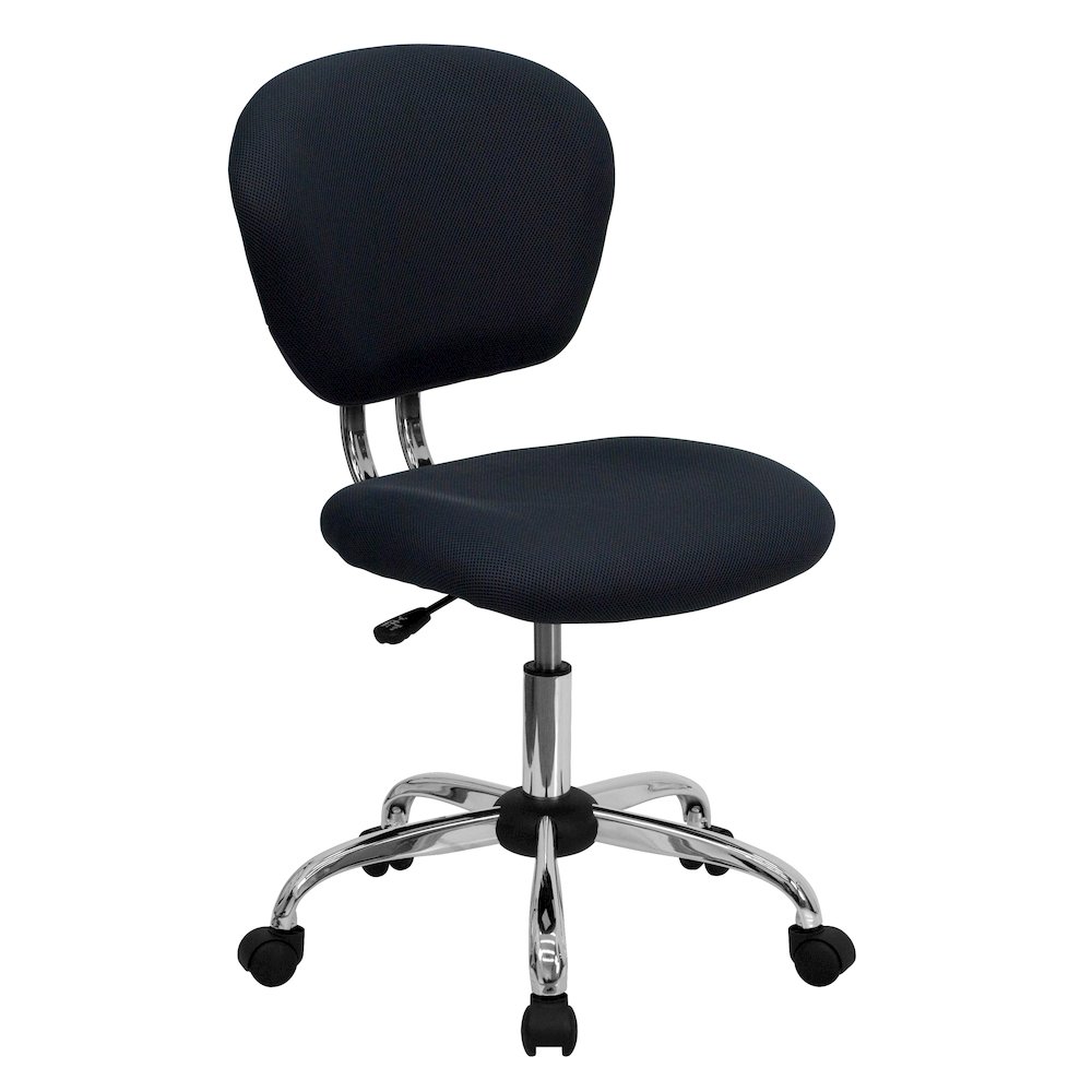 Mid-Back Gray Mesh Padded Swivel Task Office Chair with Chrome Base. Picture 1