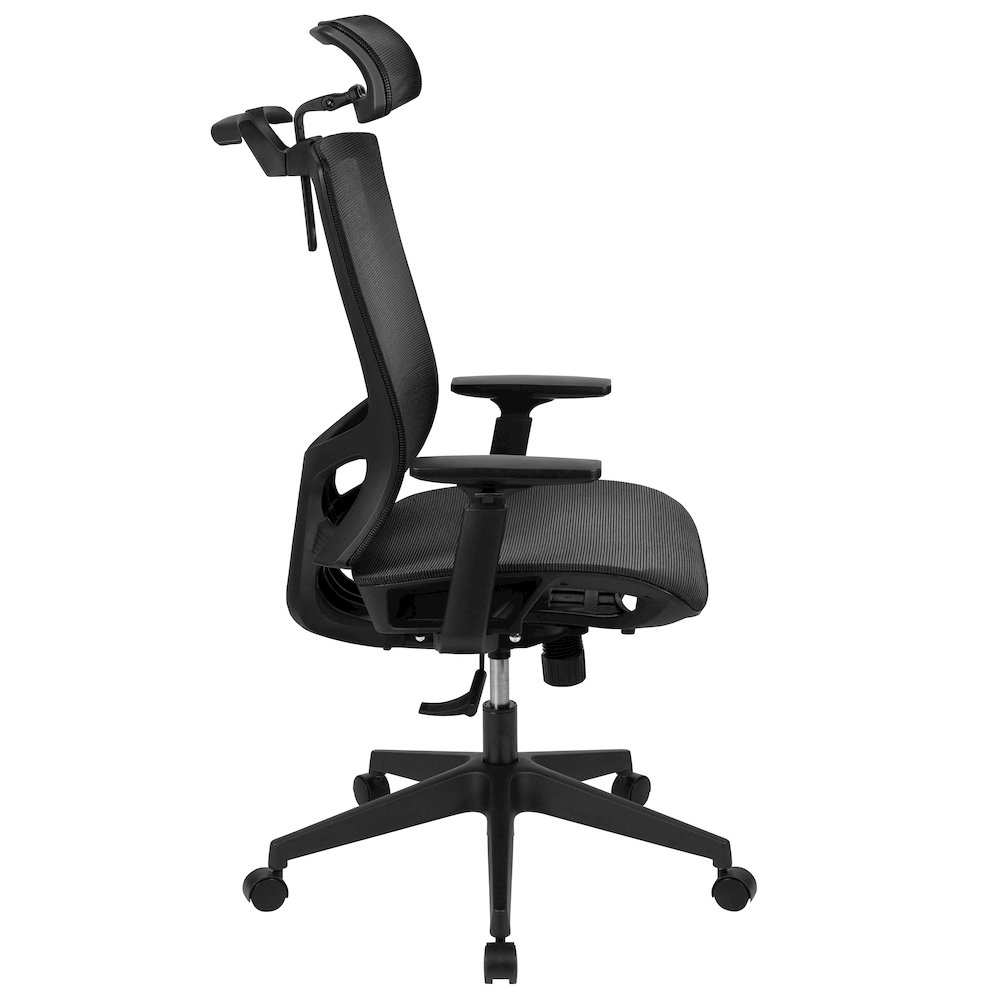 Mesh Office Chair with Synchro-Tilt in Black. Picture 10