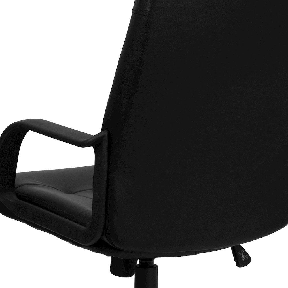 High Back Black Glove Vinyl Executive Swivel Office Chair with Arms. Picture 8