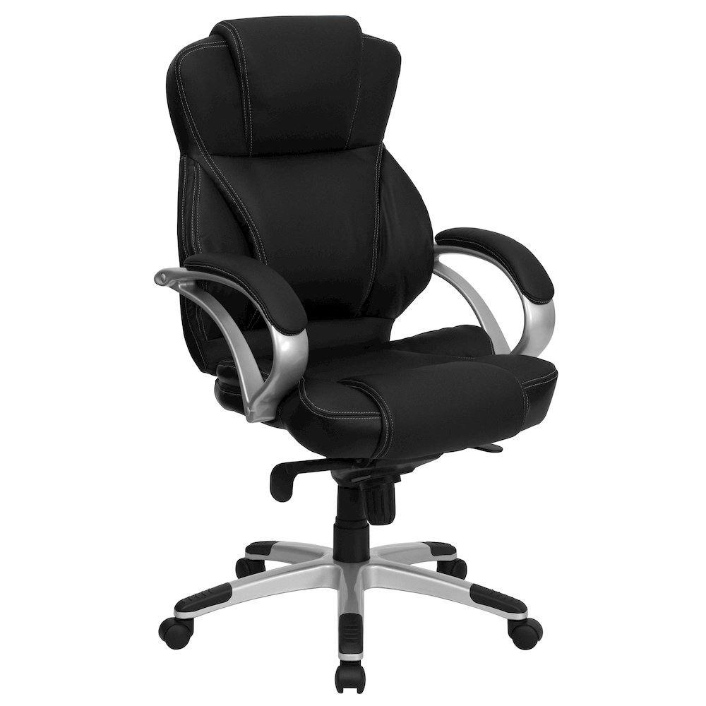 High Back Black LeatherSoft Contemporary Executive Swivel Ergonomic Office Chair. Picture 1