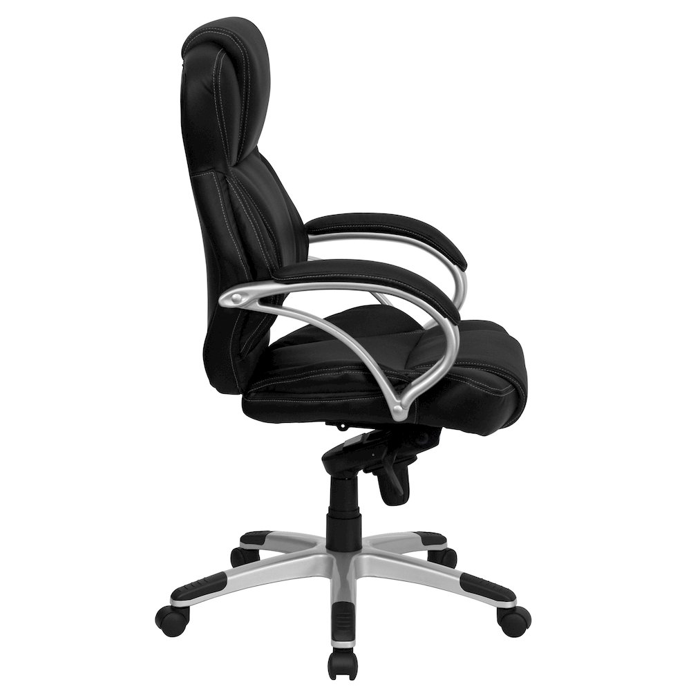 High Back Black LeatherSoft Contemporary Executive Swivel Ergonomic Office Chair. Picture 6