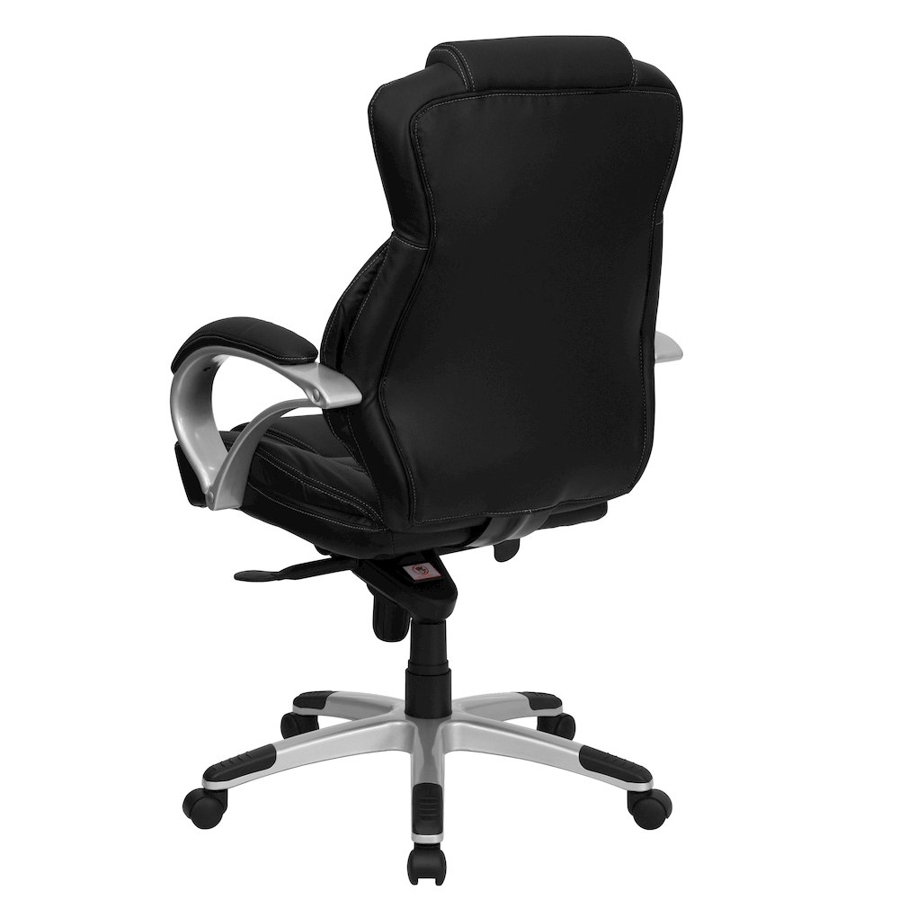 High Back Black LeatherSoft Contemporary Executive Swivel Ergonomic Office Chair. Picture 5