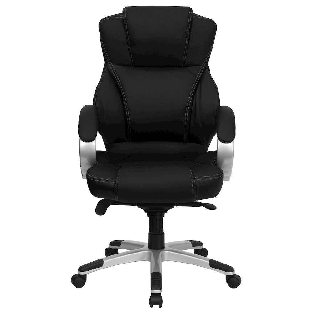 High Back Black LeatherSoft Contemporary Executive Swivel Ergonomic Office Chair. Picture 7