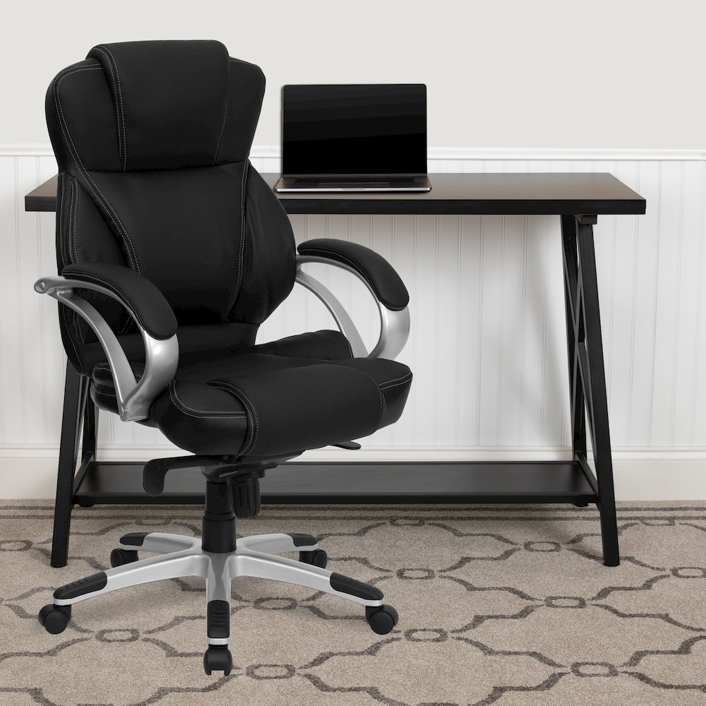 High Back Black LeatherSoft Contemporary Executive Swivel Ergonomic Office Chair. Picture 2