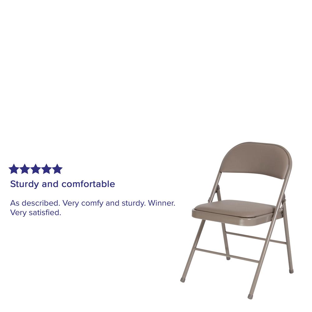 Double Braced Gray Vinyl Folding Chair. Picture 19