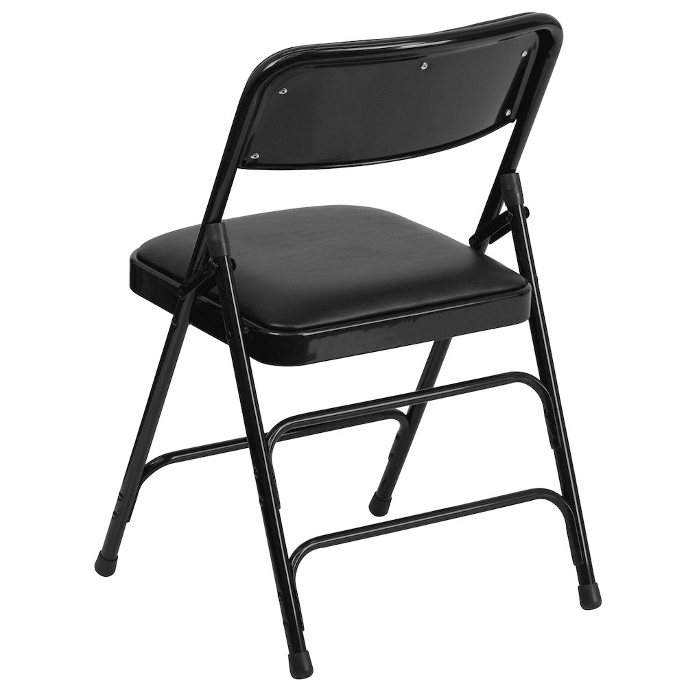 Metal Folding Chairs with Padded Seats | Set of 2 Black Metal Folding Chairs. Picture 10