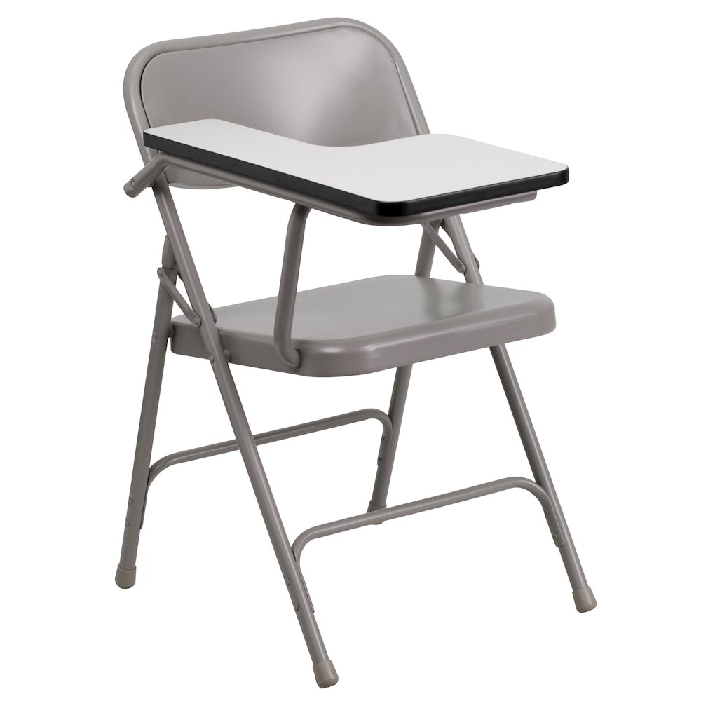 Premium Steel Folding Chair with Right Handed Tablet Arm. Picture 1