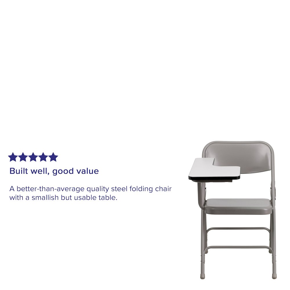 Premium Steel Folding Chair with Right Handed Tablet Arm. Picture 9