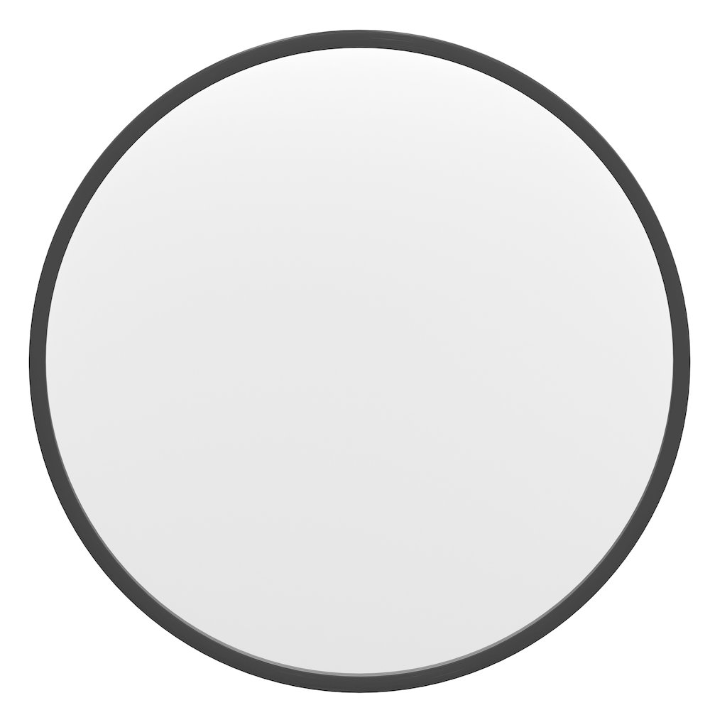 20" Round Black Metal Framed Wall Mirror. Picture 11