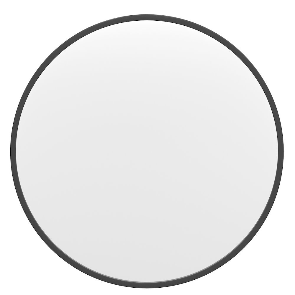 24" Round Black Metal Framed Wall Mirror. Picture 11