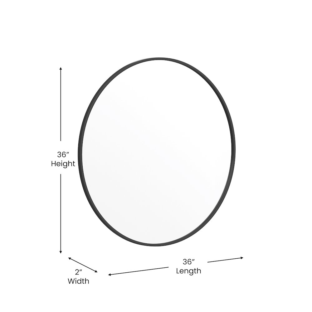 Modern 36 Inch Round Wall Mount Accent Mirror. Picture 5