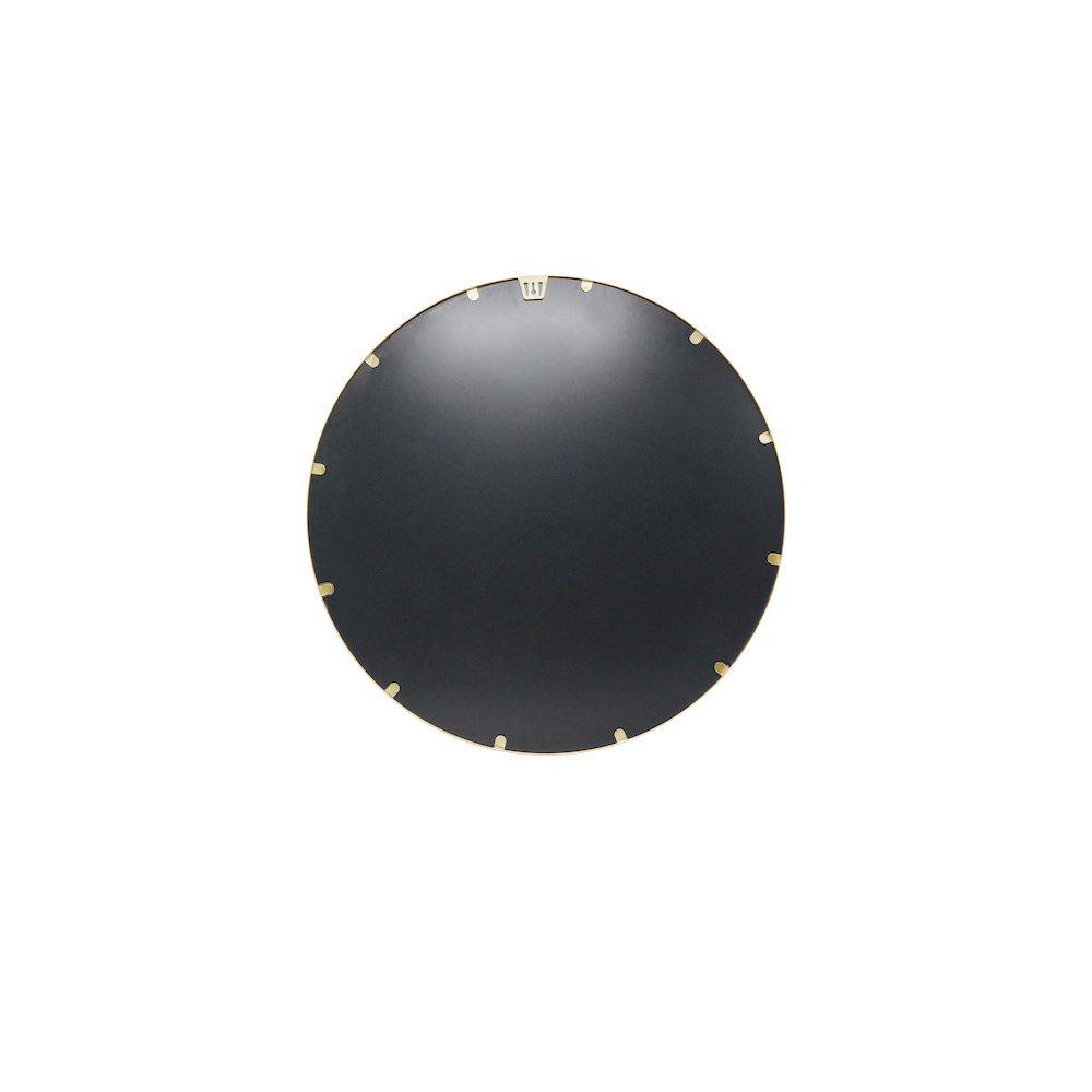 16" Round Gold Metal Framed Wall Mirror. Picture 8
