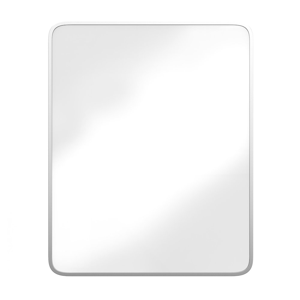 24" x 30"Bathroom Medicine Cabinet with Rounded Beveled Mirror, Silver. Picture 11