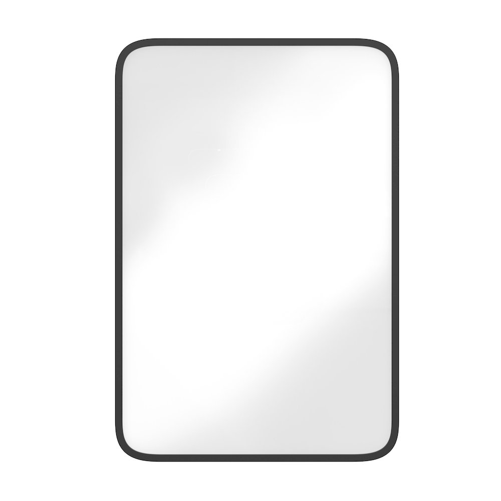 16" x 24"Bathroom Medicine Cabinet with Rounded Beveled Mirror, Black. Picture 10