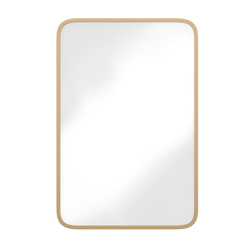 16" x 24"Bathroom Medicine Cabinet with Rounded Beveled Mirror, Gold. Picture 11