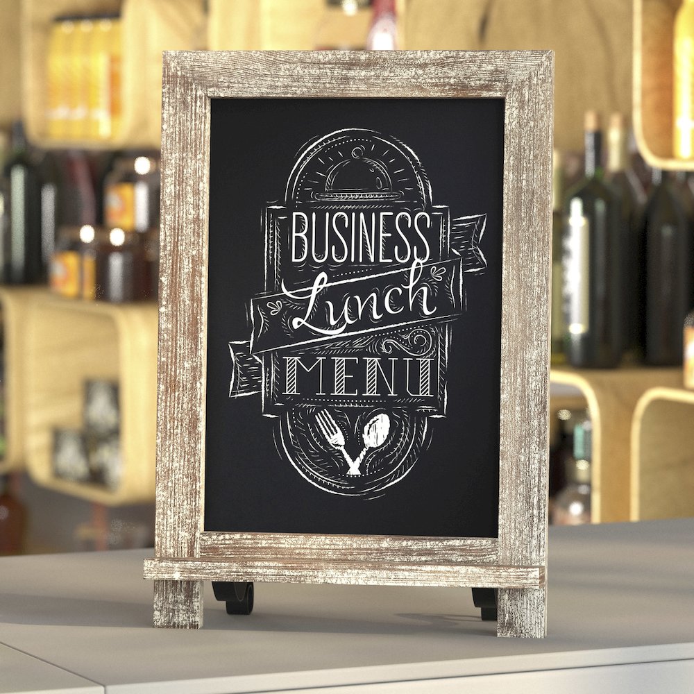 9.5" x 14" Weathered Tabletop Magnetic Chalkboard Sign. Picture 2