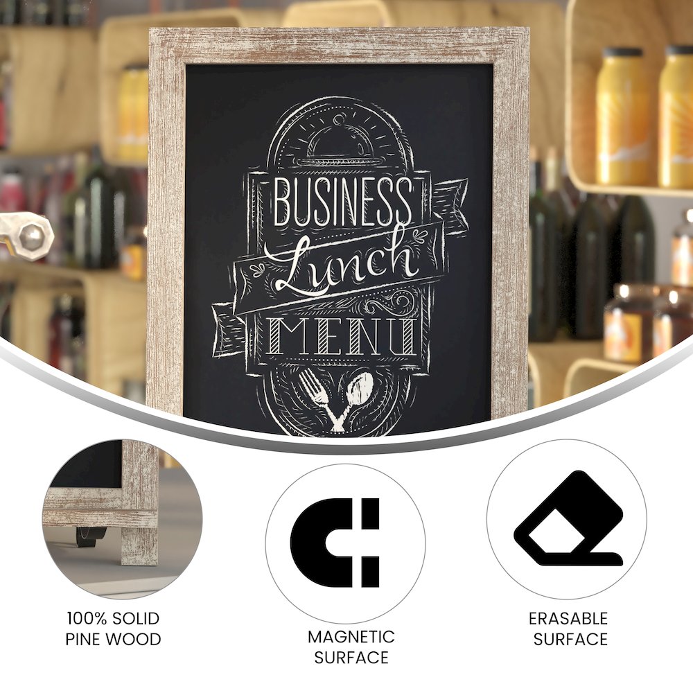 12" x 17" Weathered Tabletop Magnetic Chalkboard Sign. Picture 4