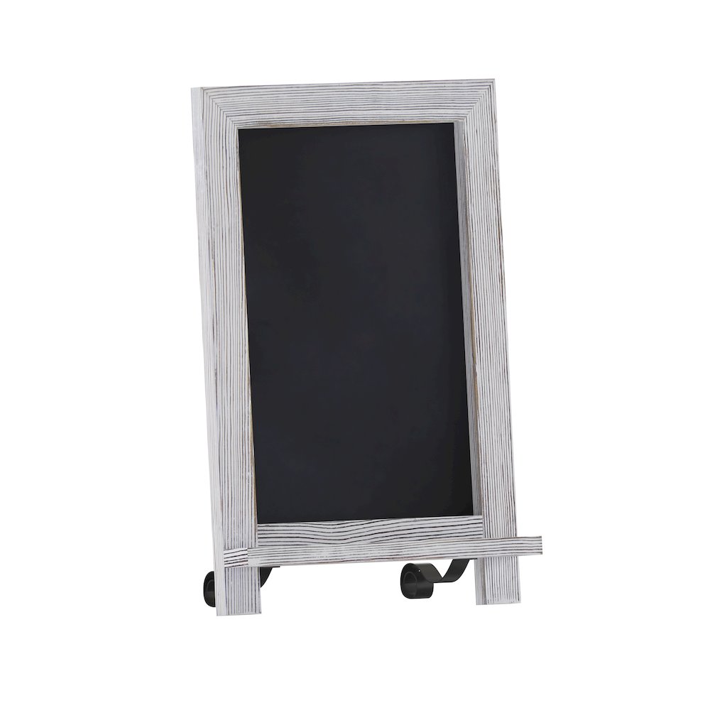 9.5" x 14" Whitewashed Tabletop Magnetic Chalkboard Sign. Picture 1