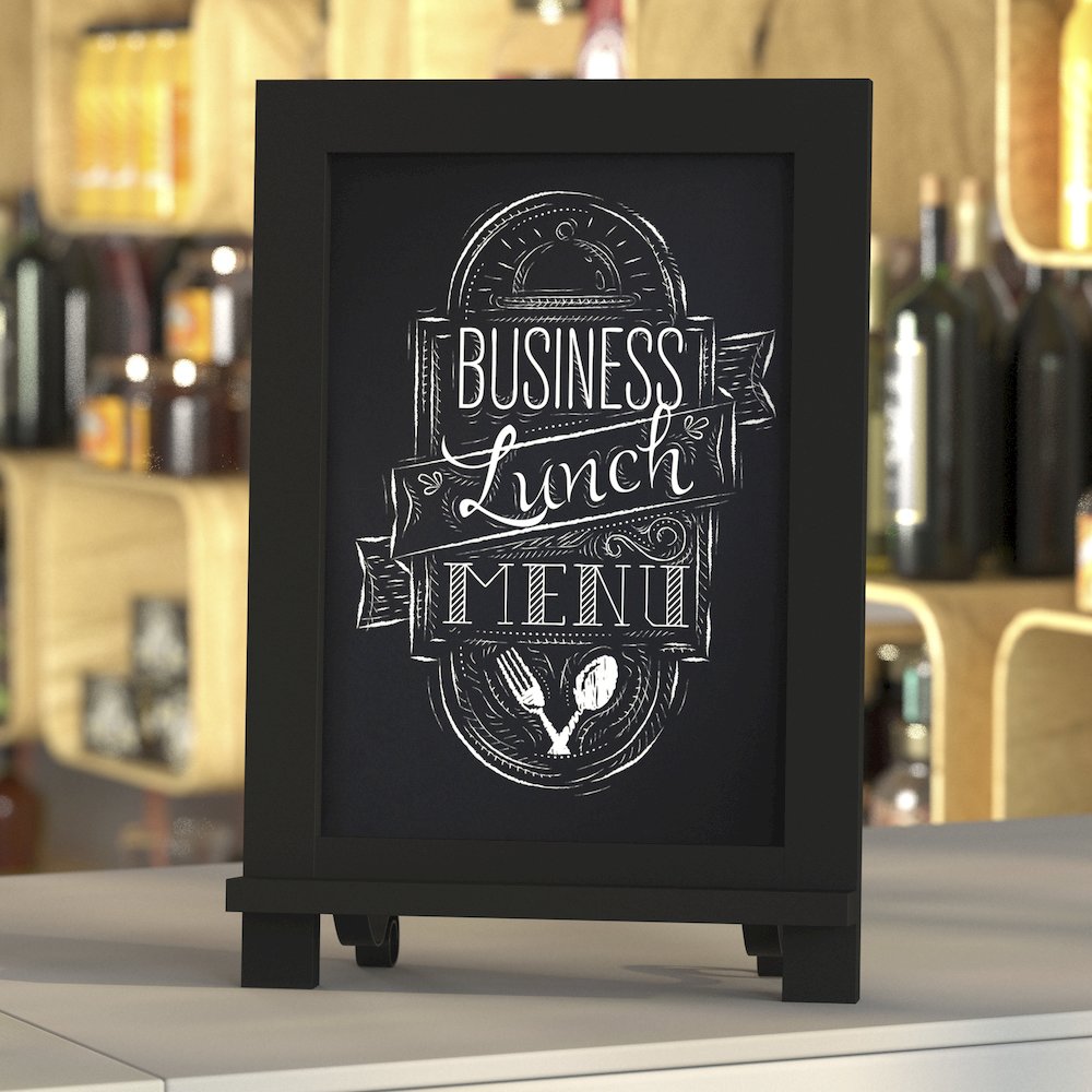 9.5" x 14" Black Tabletop Magnetic Chalkboard Sign. Picture 2