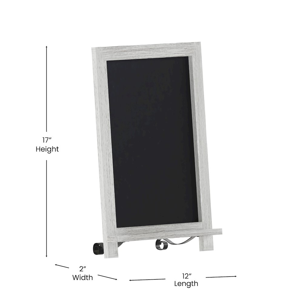 12" x 17" Whitewashed Tabletop Magnetic Chalkboard Sign. Picture 5