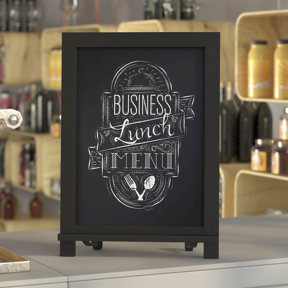 12" x 17" Black Tabletop Magnetic Chalkboard Sign. Picture 2