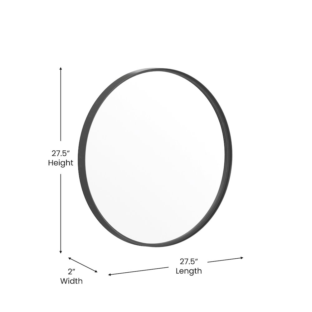 Modern 27.5 Inch Round Wall Mount Accent Mirror. Picture 5