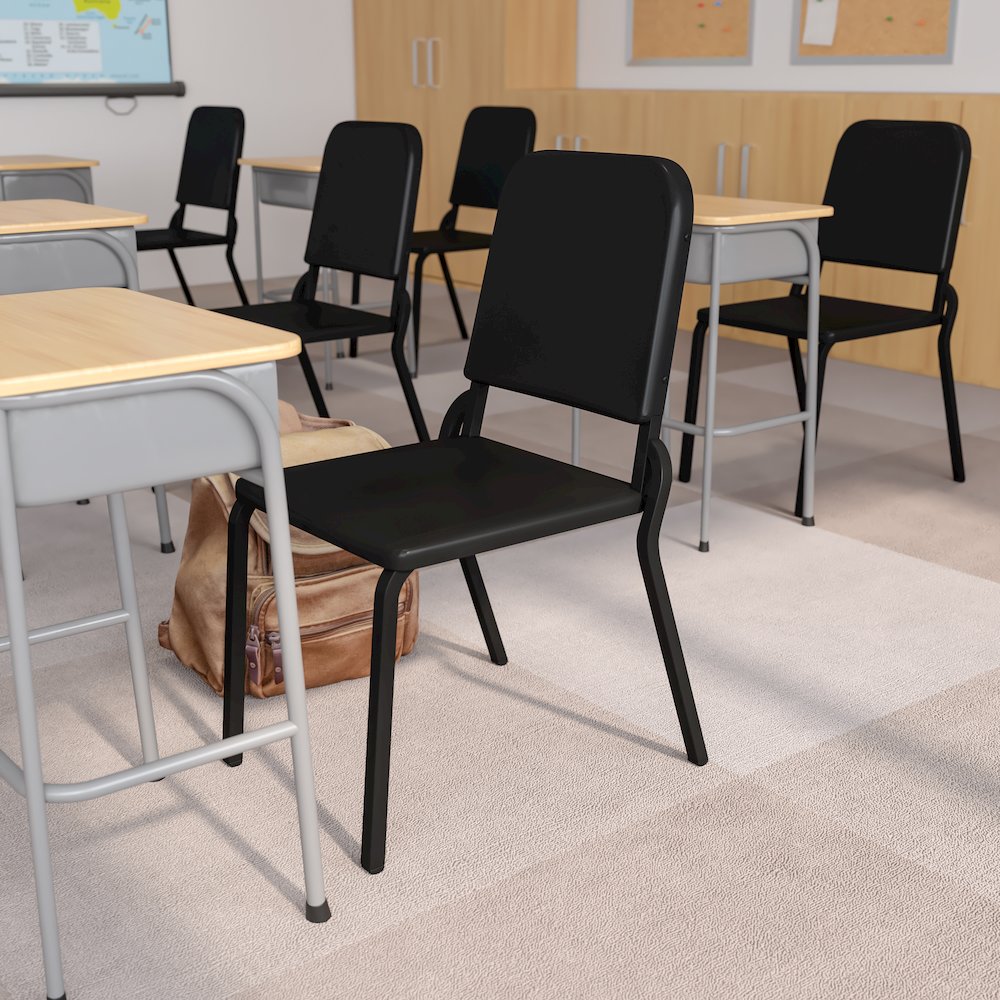 Black High Density Stackable Melody Band/Music Chair. Picture 9