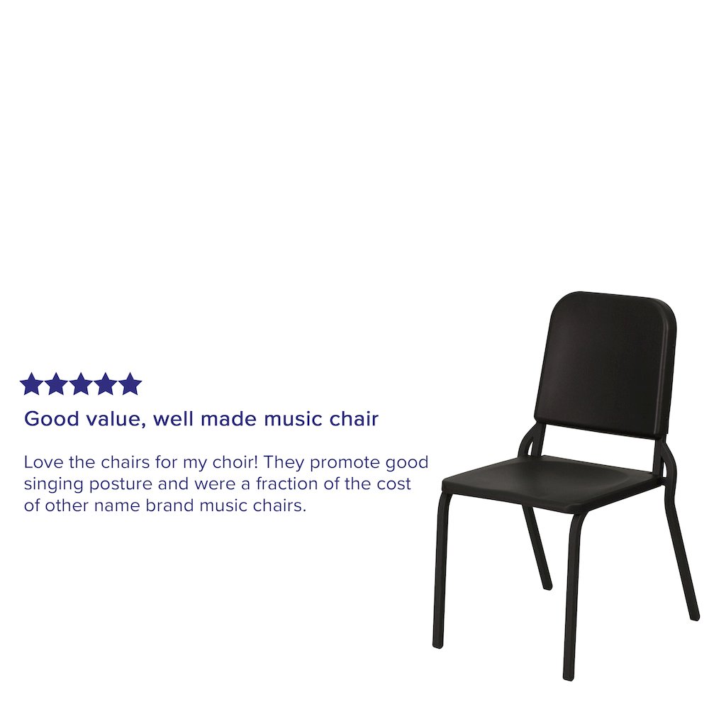 Black High Density Stackable Melody Band/Music Chair. Picture 10