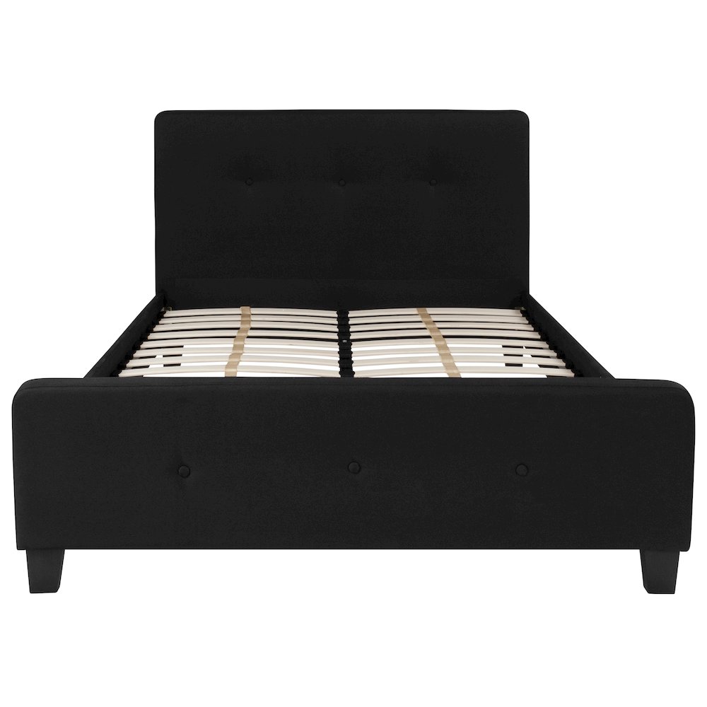Full Size Tufted Upholstered Platform Bed in Black Fabric. Picture 6