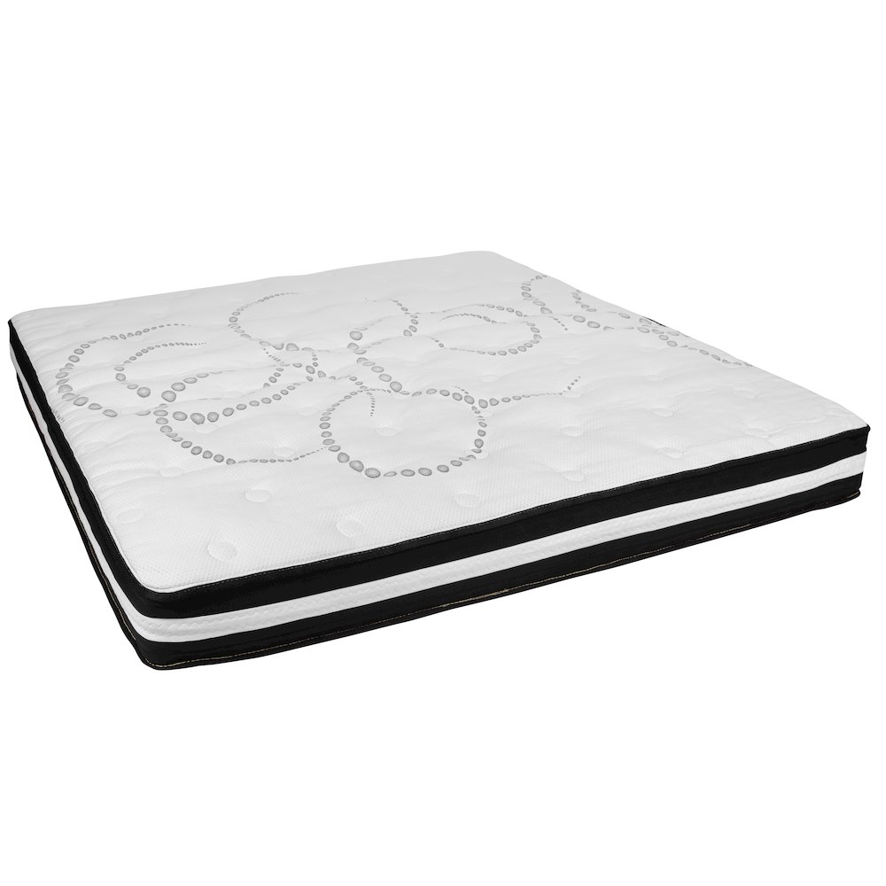 King Size Tufted Upholstered Platform Bed in Black Fabric. Picture 8