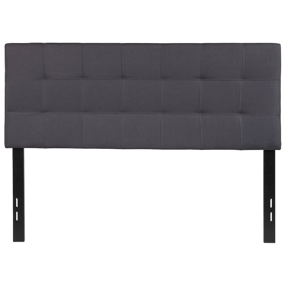 Tufted Upholstered Full Size Headboard in Dark Gray Fabric. Picture 10