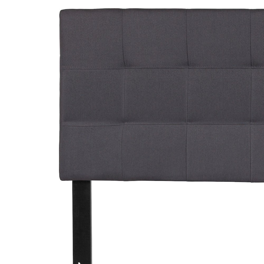 Tufted Upholstered Full Size Headboard in Dark Gray Fabric. Picture 11