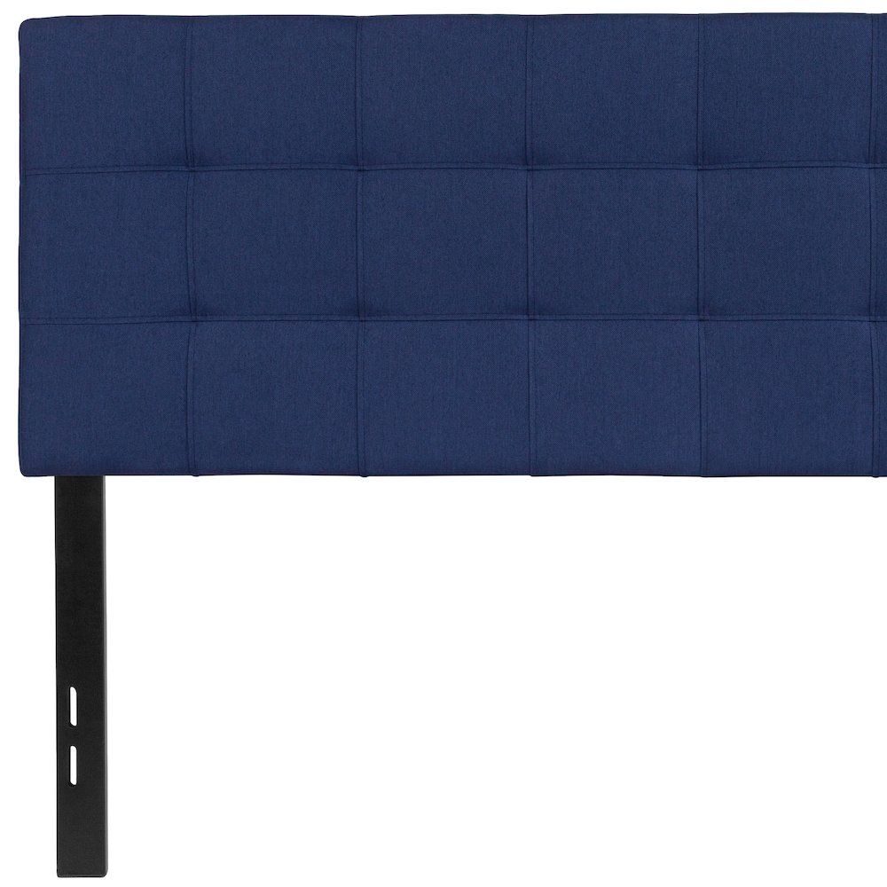 Tufted Upholstered Full Size Headboard in Navy Fabric. Picture 11