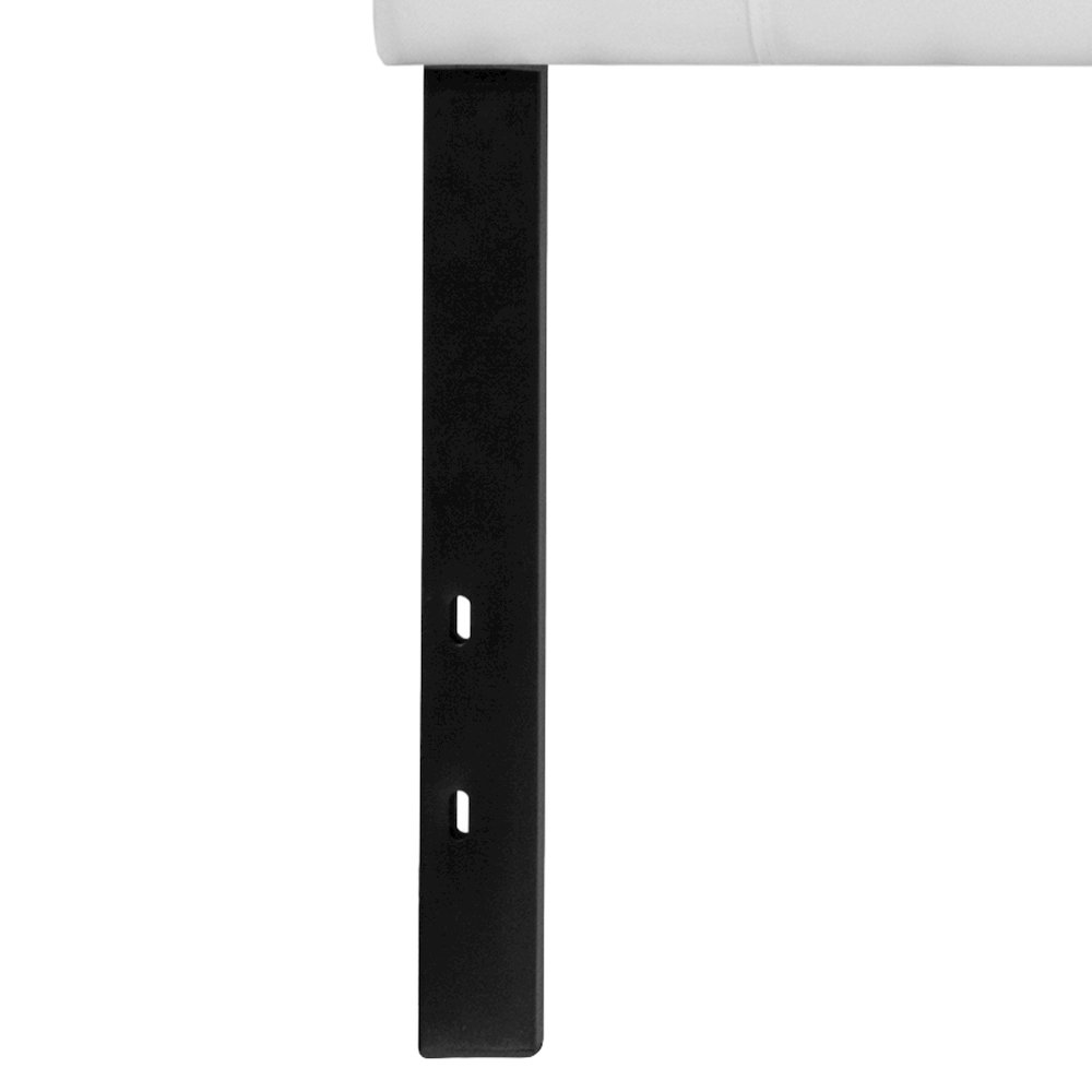 Tufted Upholstered King Size Headboard in White Fabric. Picture 9