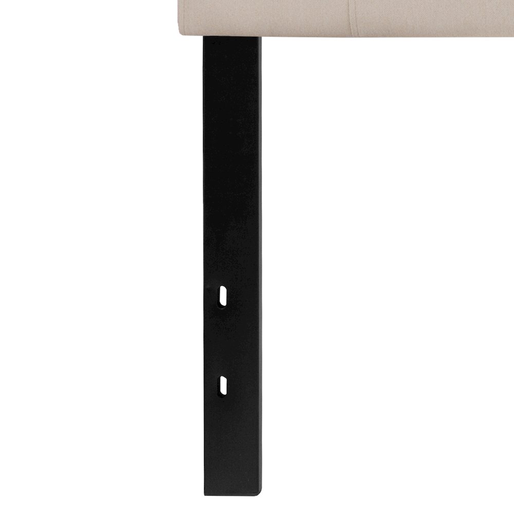 Tufted Upholstered Queen Size Headboard in Beige Fabric. Picture 10