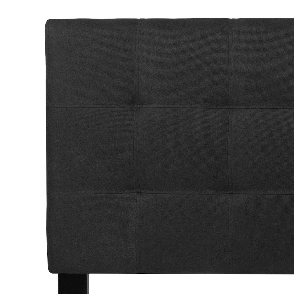 Tufted Upholstered Queen Size Headboard in Black Fabric. Picture 10