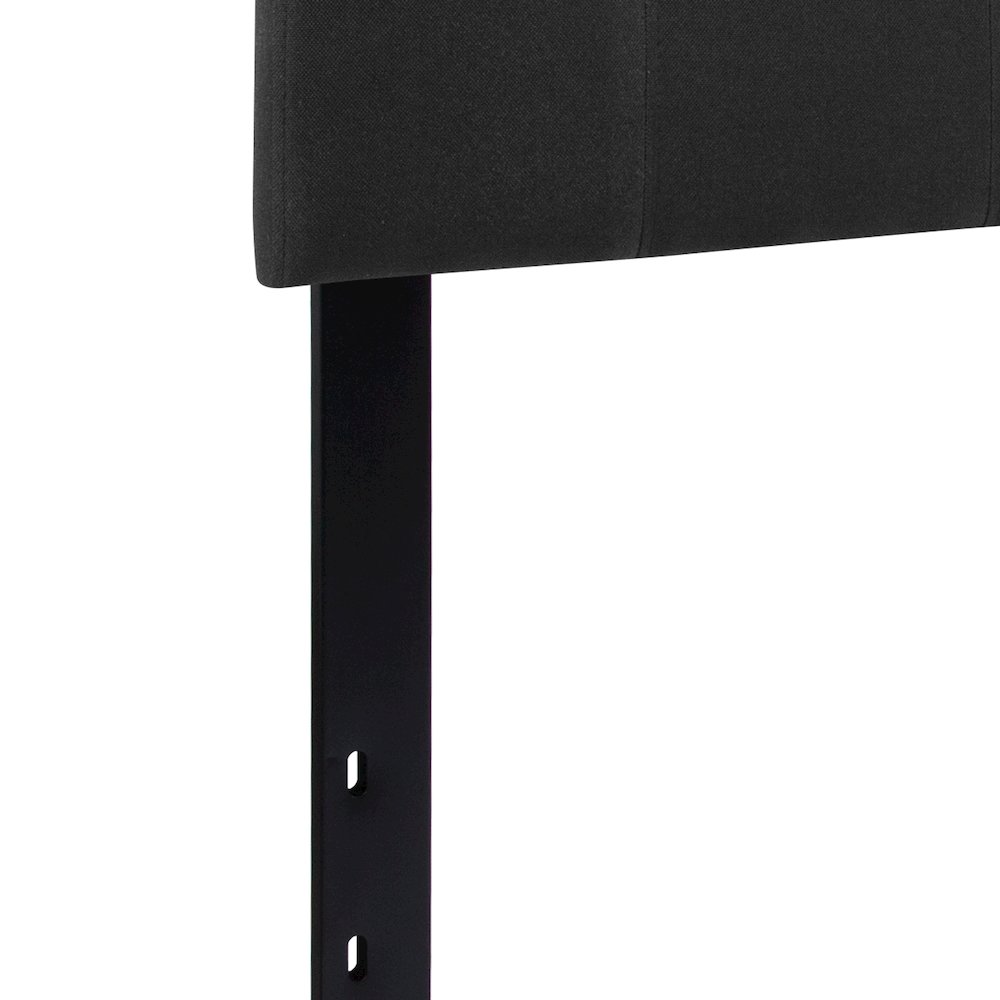 Tufted Upholstered Queen Size Headboard in Black Fabric. Picture 8