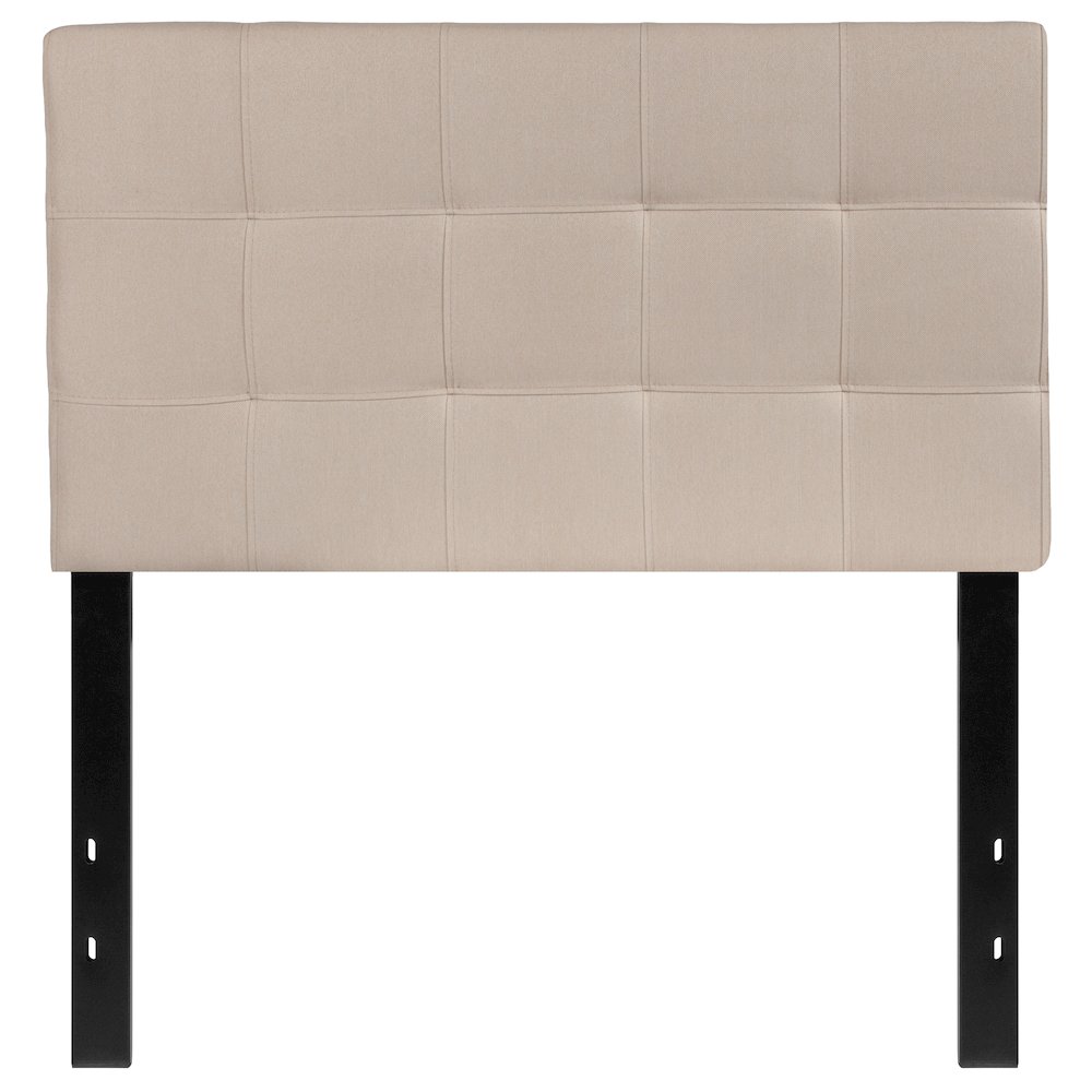 Tufted Upholstered Twin Size Headboard in Beige Fabric. Picture 7