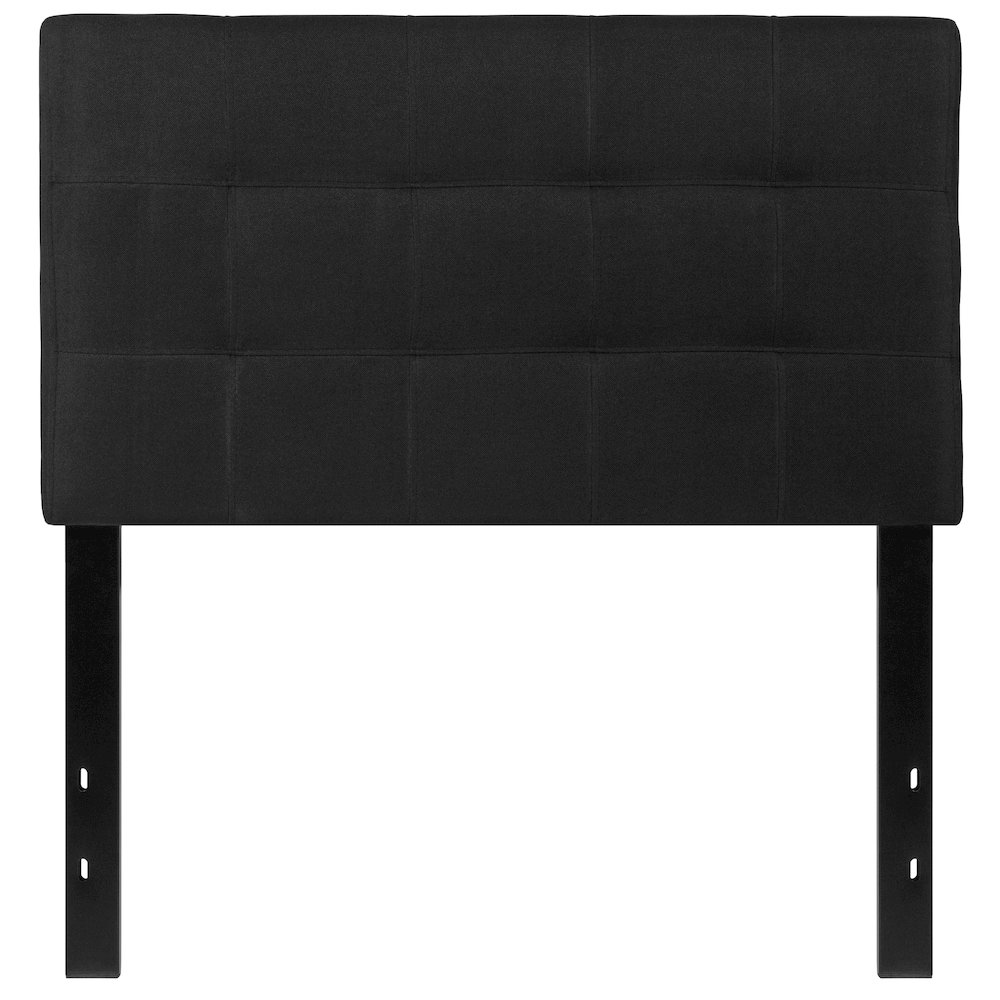 Tufted Upholstered Twin Size Headboard in Black Fabric. Picture 9