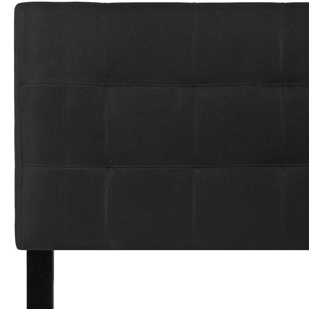 Tufted Upholstered Twin Size Headboard in Black Fabric. Picture 10
