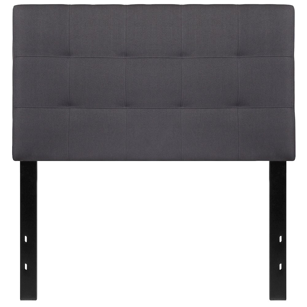Tufted Upholstered Twin Size Headboard in Dark Gray Fabric. Picture 9